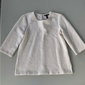 Eileen Fisher White Textured Knit Top – XS